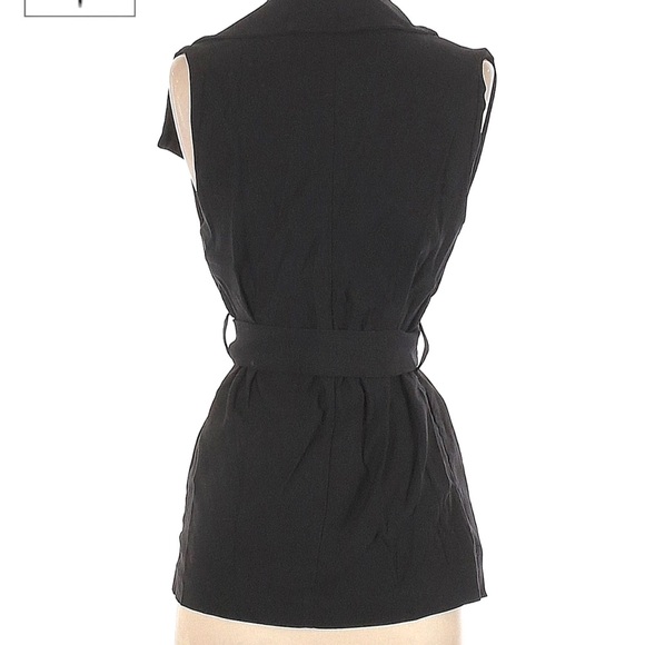 Jarbo $325 Belted Vest Top Pockets Black 0 NWT - Picture 4 of 9